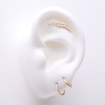 3 Pcs of Assorted Everyday Golden Curvature Sparkle Lined Stud & Clicker Package